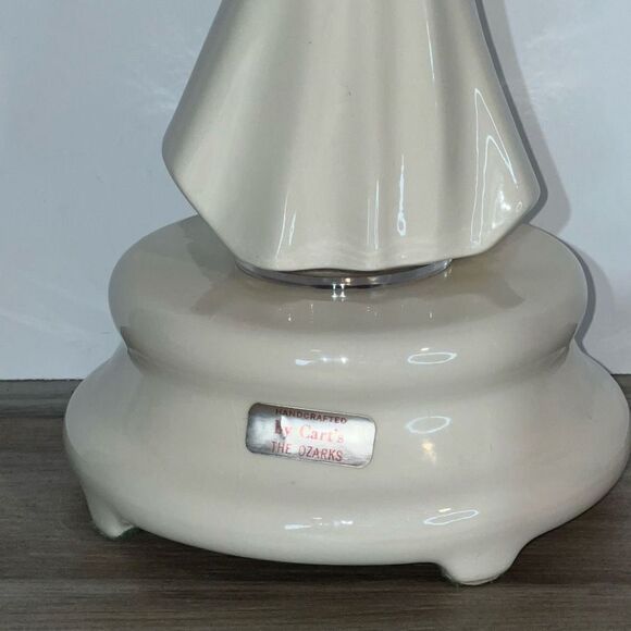 Vintage Angel Music Box Plays Gather At The River White God Loves You Inscribed - Picture 12 of 15